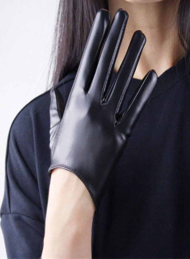 DooWay Touchscreen Black Short Women Fashion Gloves Faux Leather 16cm 6-inch Evening Party Driving - Image 5